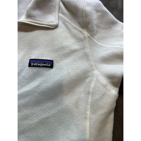 Patagonia Sweater Jacket Womens Small White Fleece 1/4 Zip Pullover Soft Fuzzy - Picture 3 of 6